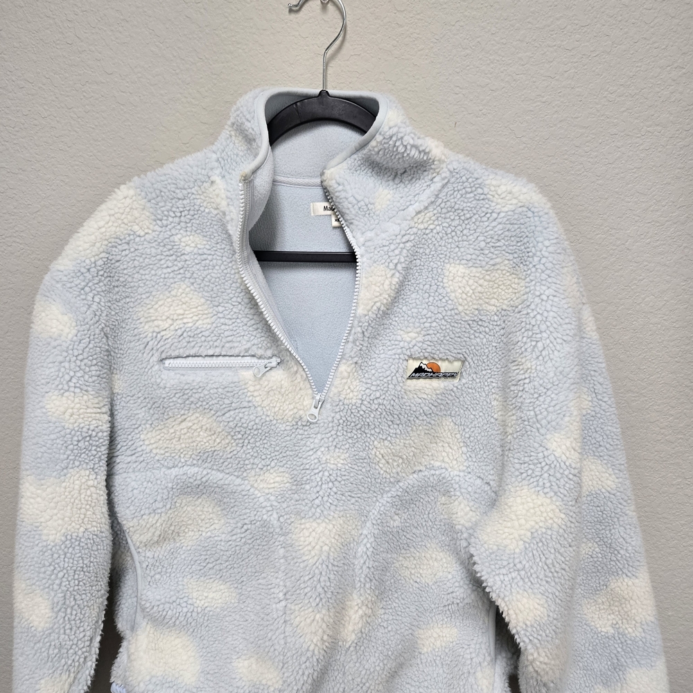 Madhappy Light Blue and Cream Fleece Pullover